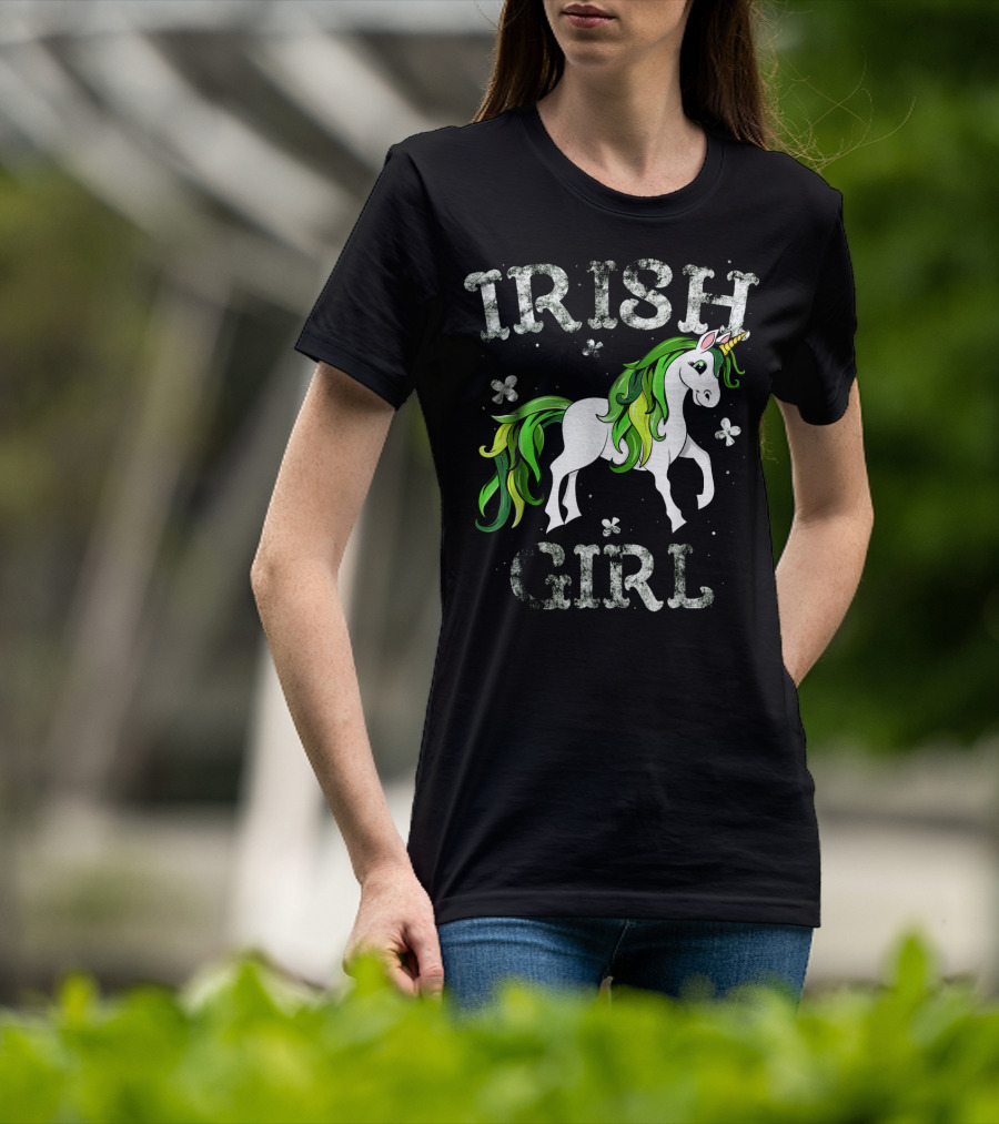 Irish Girl Green Mane Unicorn T-Shirt