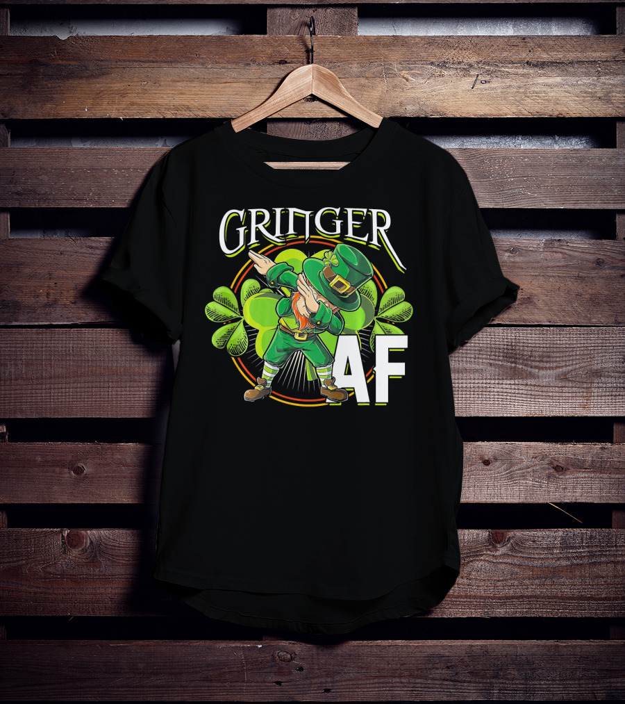 GRINGER AF Dabbing Leprechaun T-Shirt