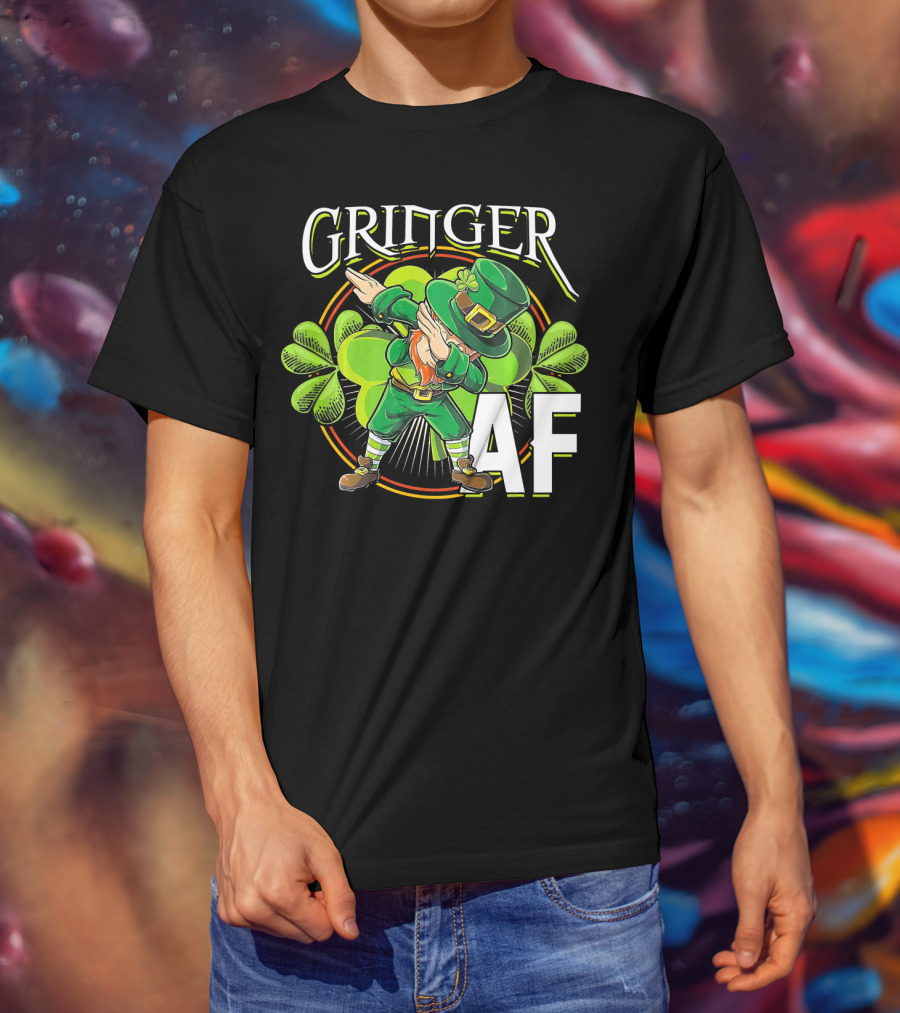 GRINGER AF Dabbing Leprechaun T-Shirt