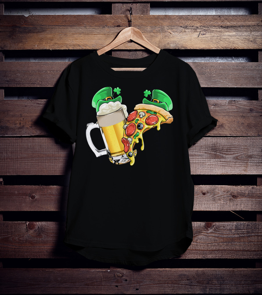 Beer Pizza Leprechaun Hat St. Patrick's Day T-Shirt