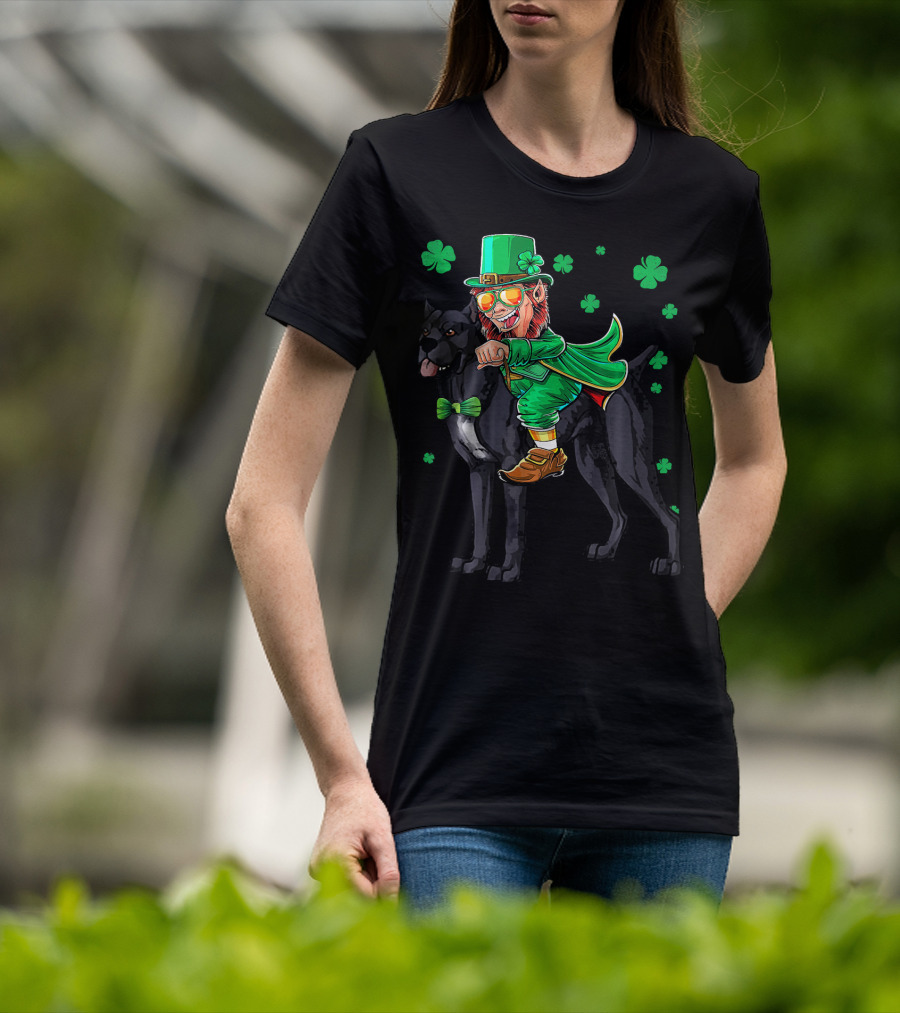 Leprechaun Cane Corso Mastiff With Shamrock Elements T-Shirt