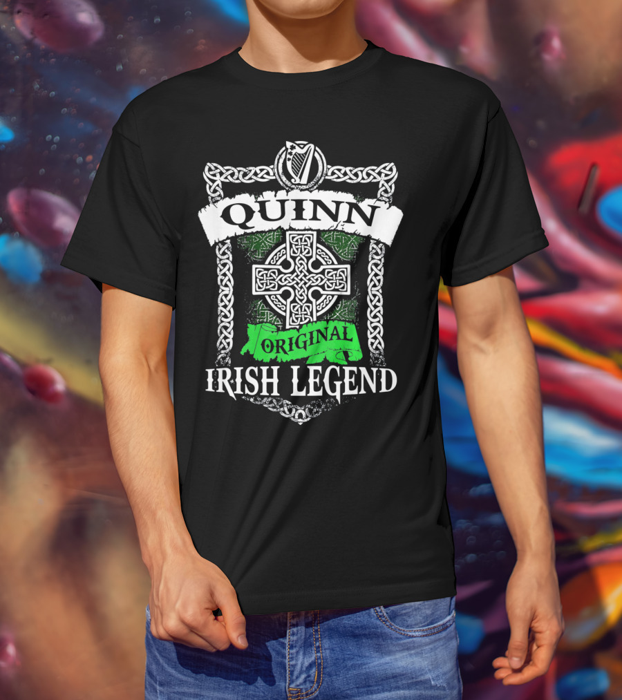 QUINN Original Irish Legend Celtic Knot Cross T-Shirt