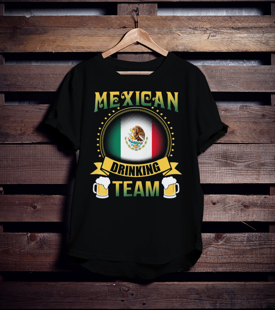 Mexican Drinking Team Patricks Day Flag And Beer Mug T-Shirt
