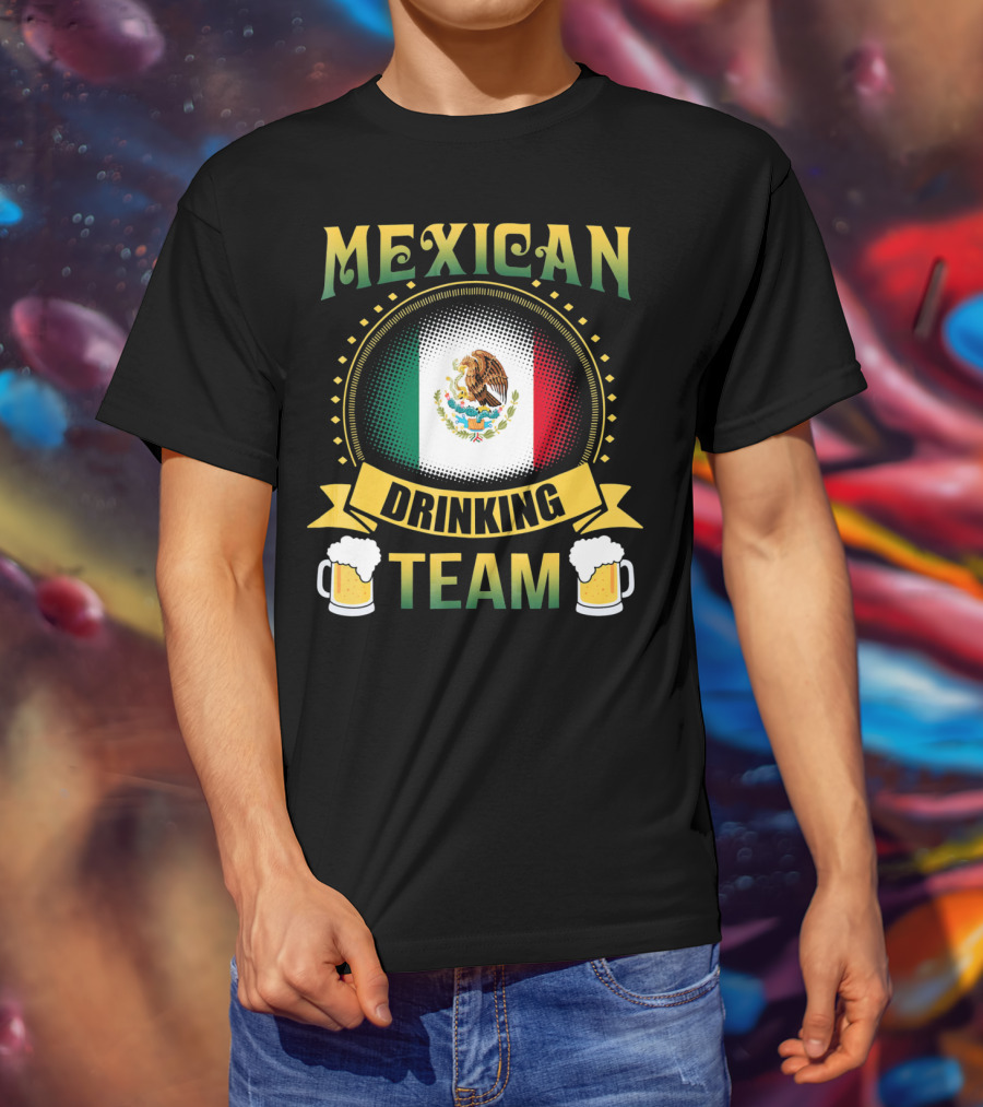 Mexican Drinking Team Patricks Day Flag And Beer Mug T-Shirt