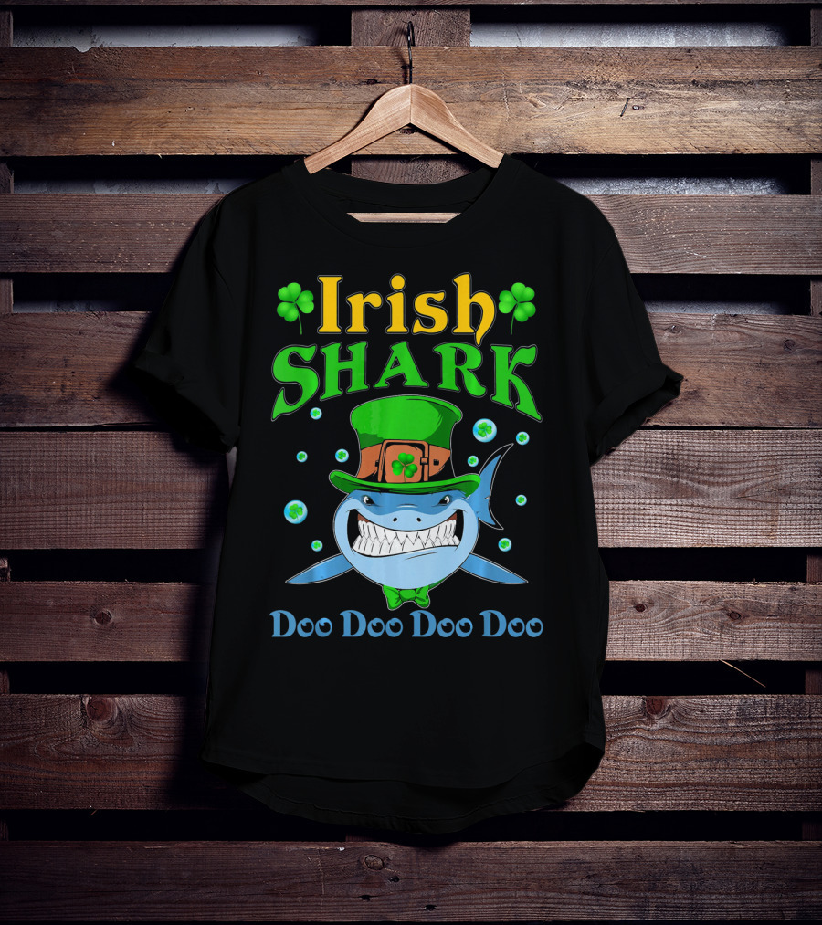 Irish Shark St Patricks Day Doo Doo Doo Doo T-Shirt