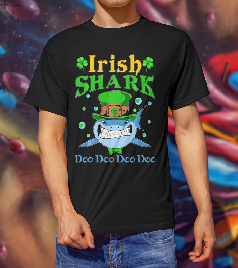 Irish Shark St Patricks Day Doo Doo Doo Doo T-Shirt
