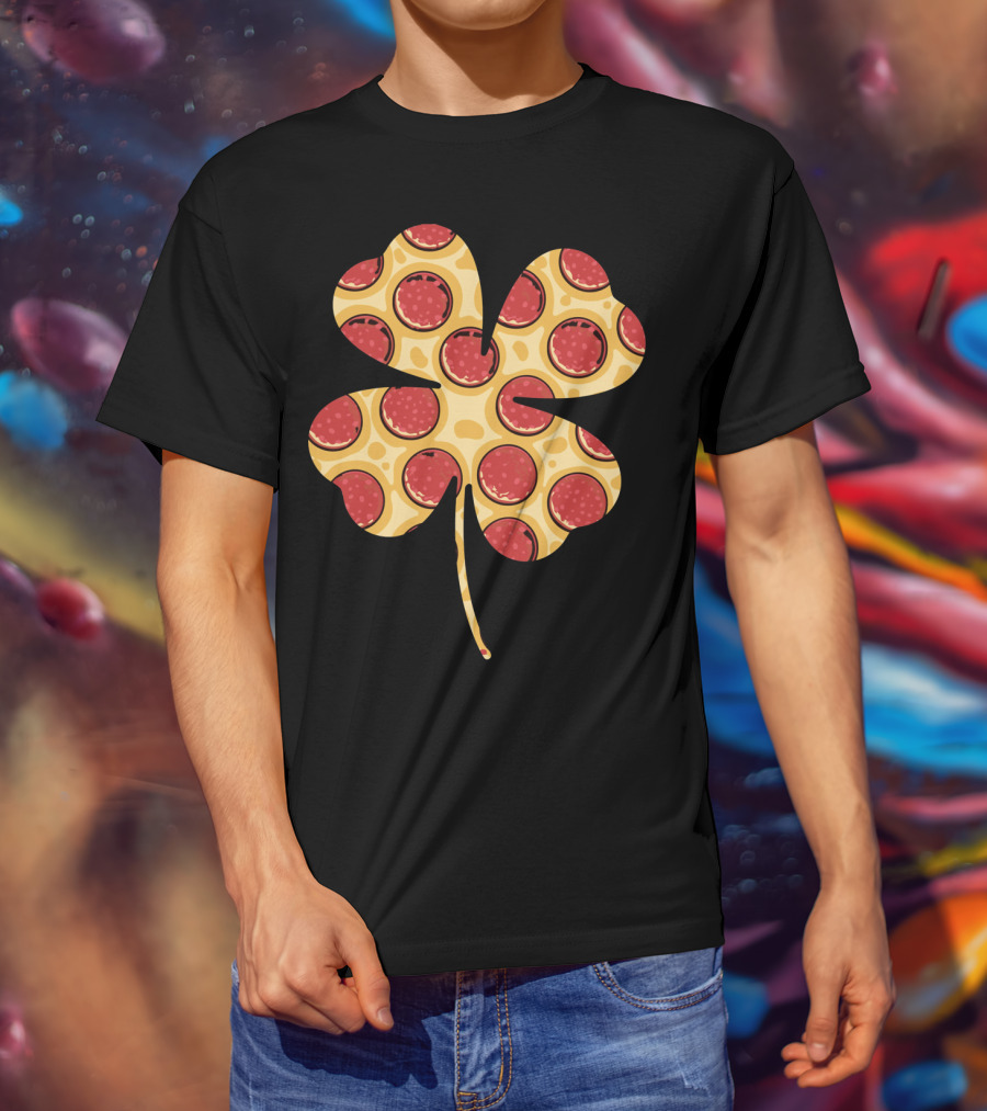 Shamrock Pizza Pepperoni Longsleeve St Patri T-Shirt