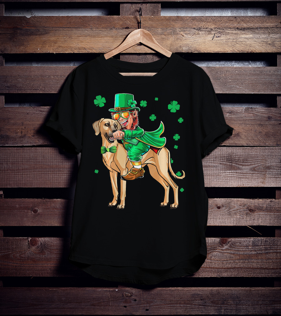Leprechaun With Sloughi And Shamrock St. Patrick's Day T-Shirt