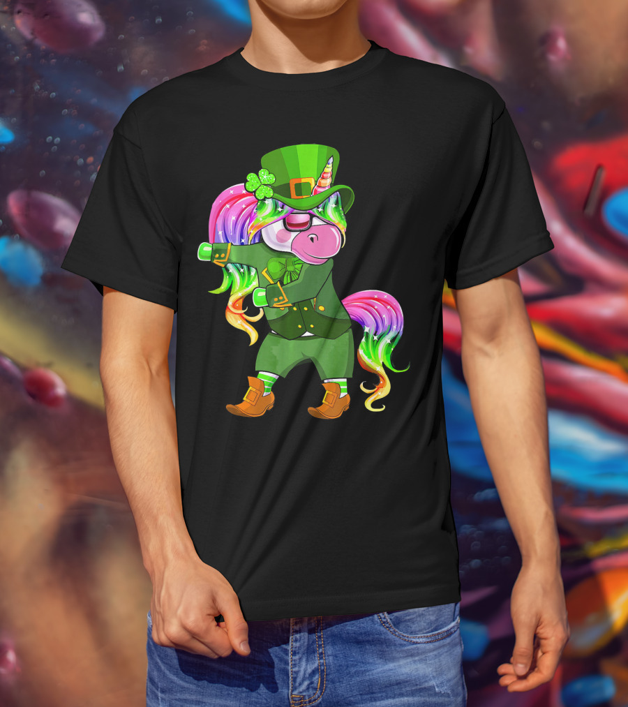 Leprechaun Costume Funny Flossing Unicorn St. Patrick's Day T-Shirt