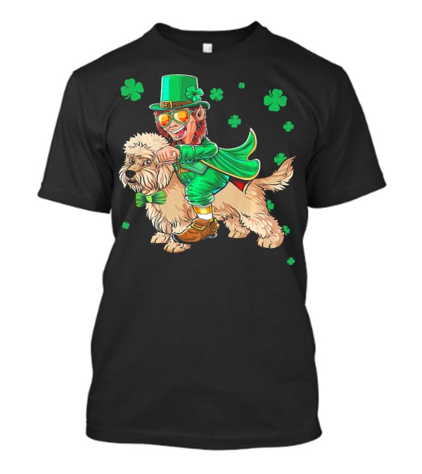 Leprechaun Dandi Dinmont Terrier Shamrock St. Patrick's Day T-Shirt