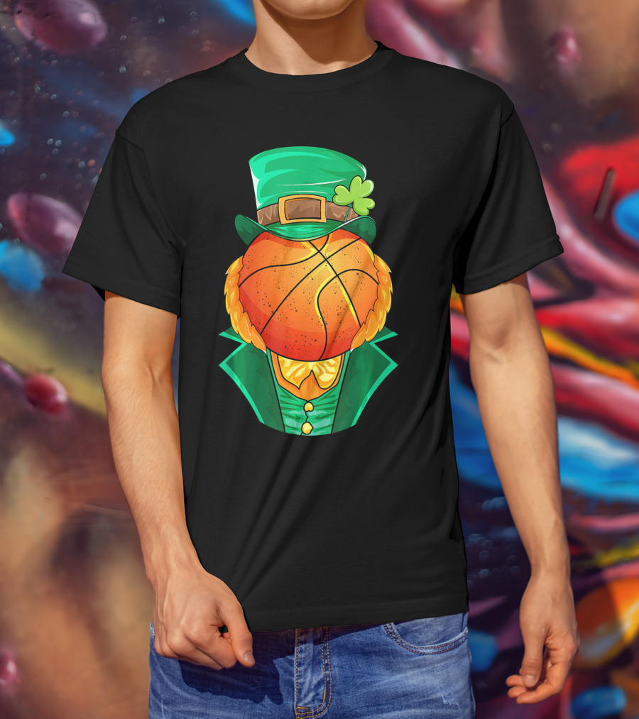 Leprechaun Basketball Head St Patrick's Day Irish T-Shirt
