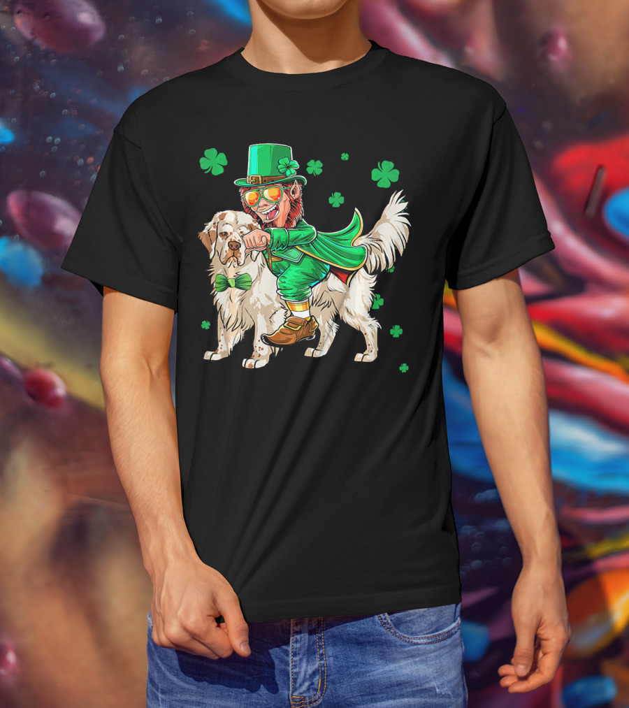 Leprechaun Clumber Spaniel Shamrock St. Patrick's Day T-Shirt