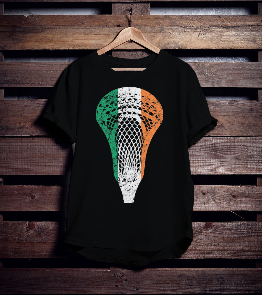 Irish Lacrosse Ireland Tricolor Lacrosse Stick Net T-Shirt