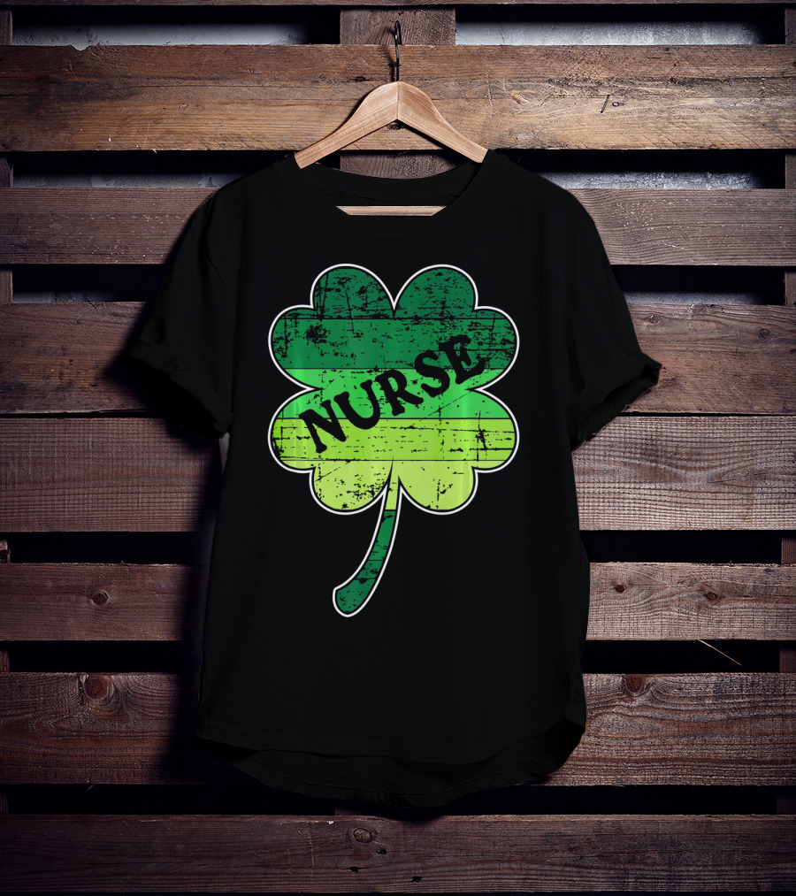 Nurse Shamrock Irish RN ER Nurse Nursing T-Shirt
