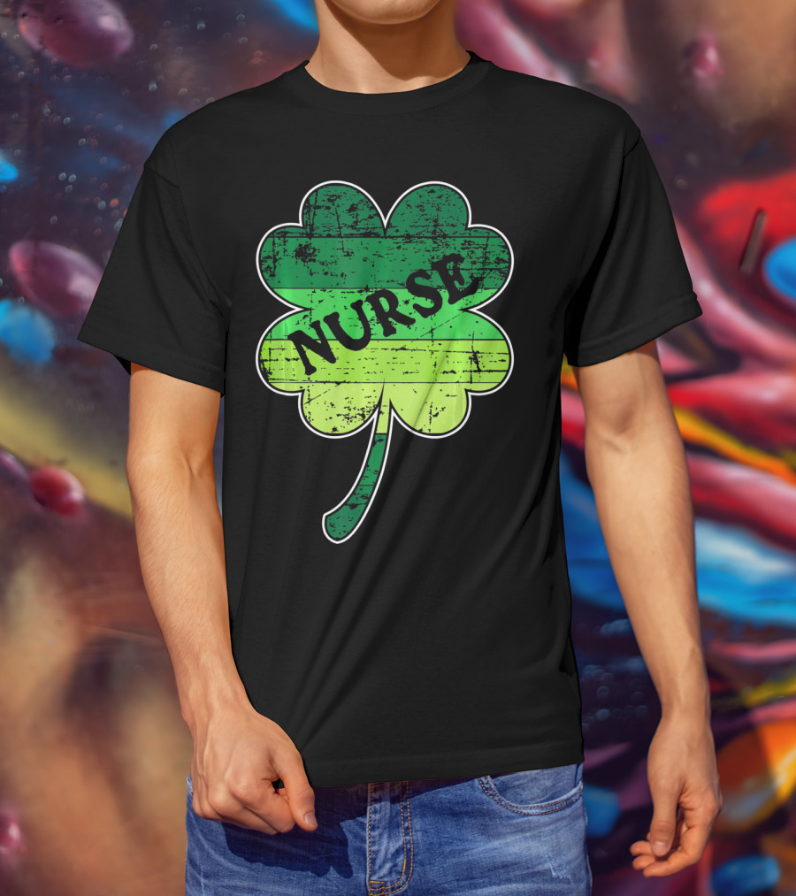 Nurse Shamrock Irish RN ER Nurse Nursing T-Shirt