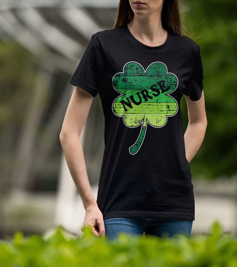 Nurse Shamrock Irish RN ER Nurse Nursing T-Shirt