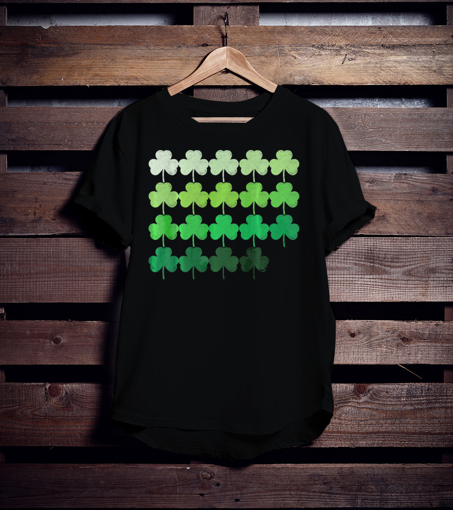 Shades Of Green Irish Shamrock Gradient T-Shirt