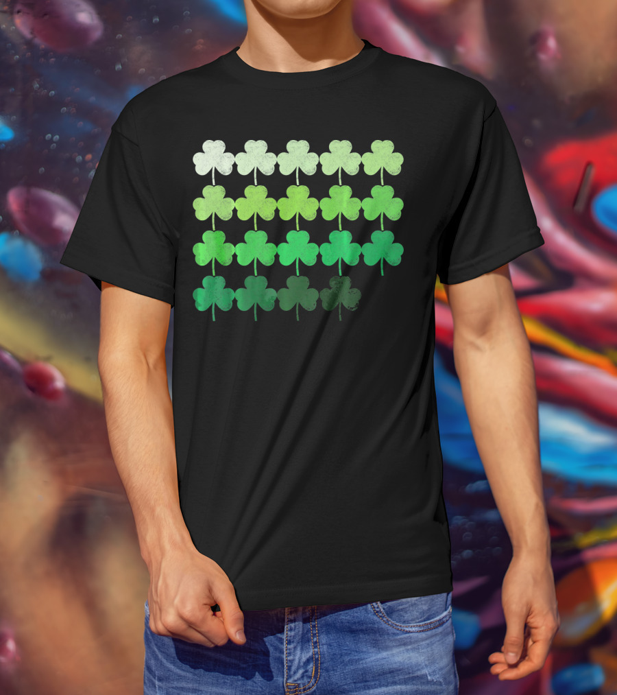 Shades Of Green Irish Shamrock Gradient T-Shirt