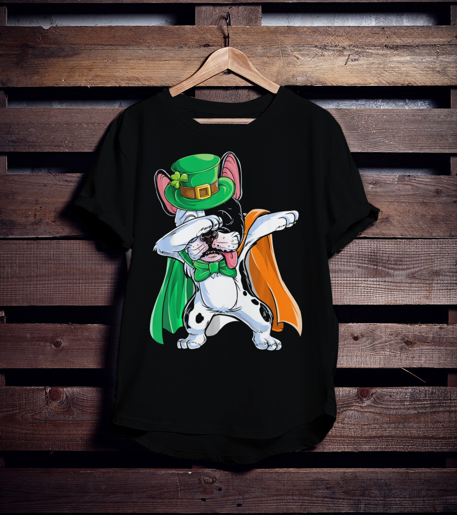 Dabbing French Bulldog St. Patrick's Day Leprechaun Costume T-Shirt