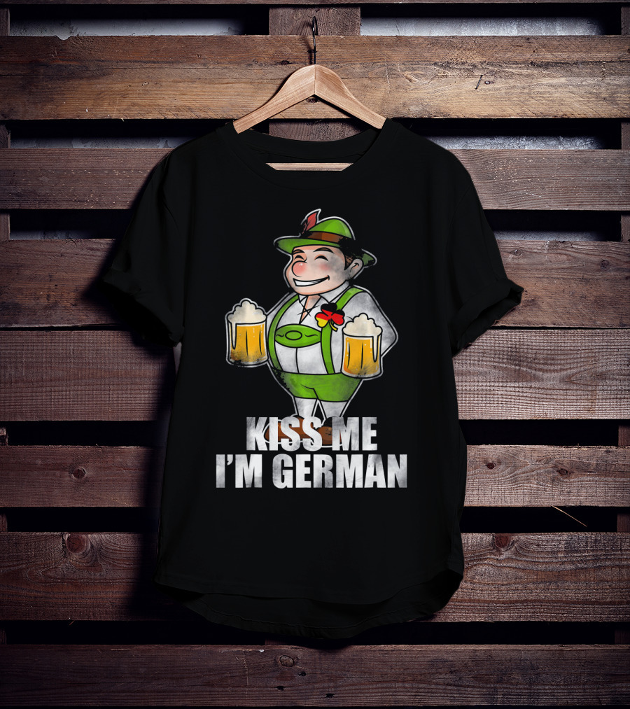 Kiss Me I'm German St Patrick's Day Lederhosen Beer T-Shirt
