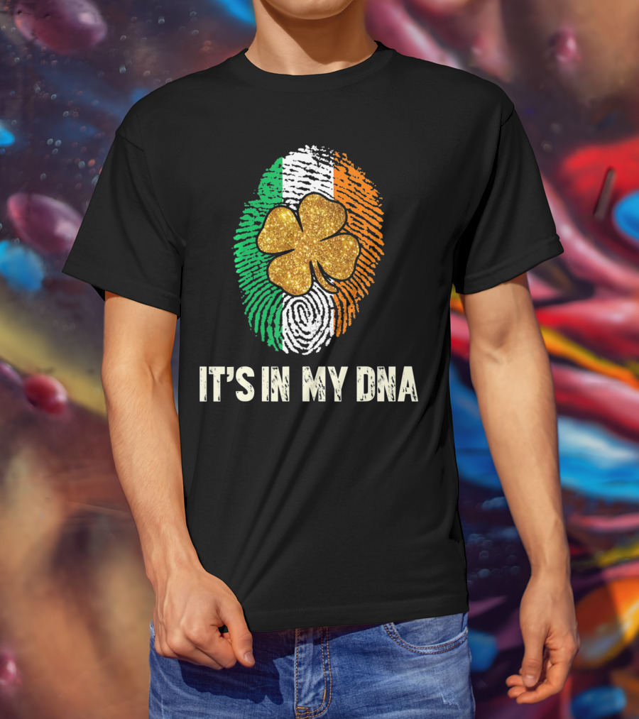 It's In My Irish DNA Fingerprint Shamrock St Patrick's Day T-Shirt