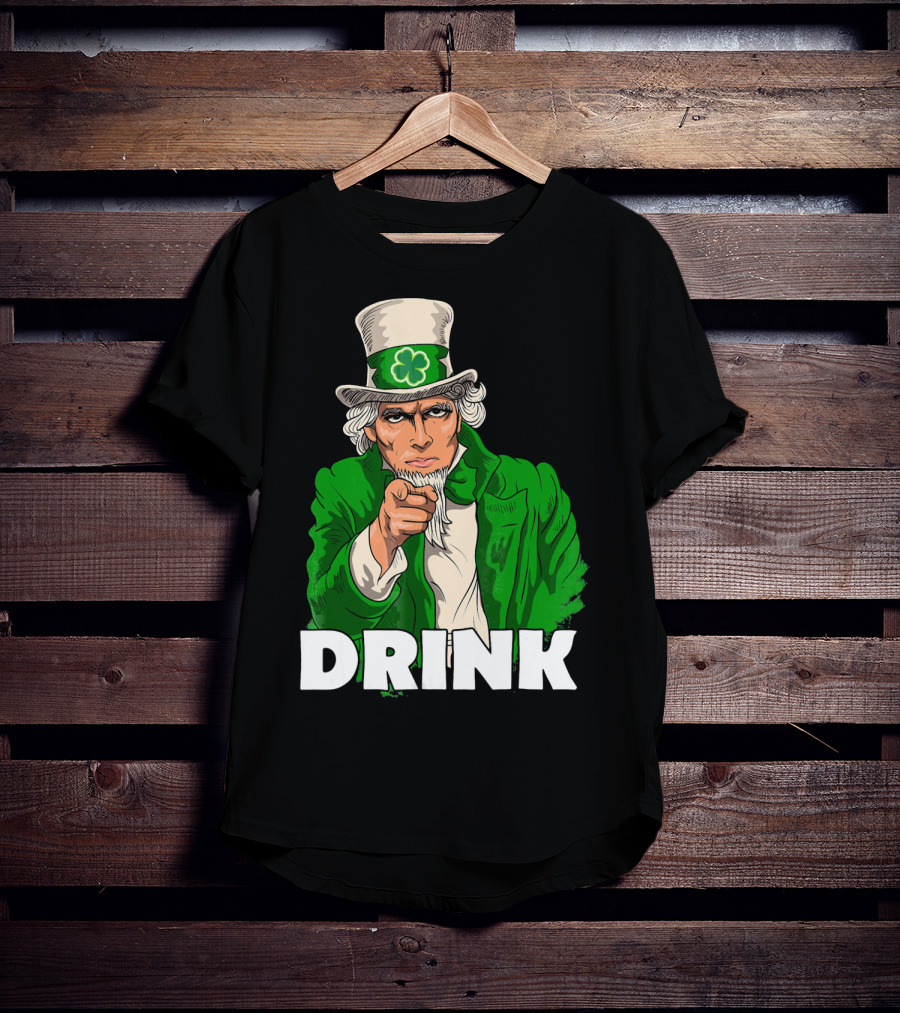 Irish Leprechaun Uncle Sam St Patricks Drink T-Shirt
