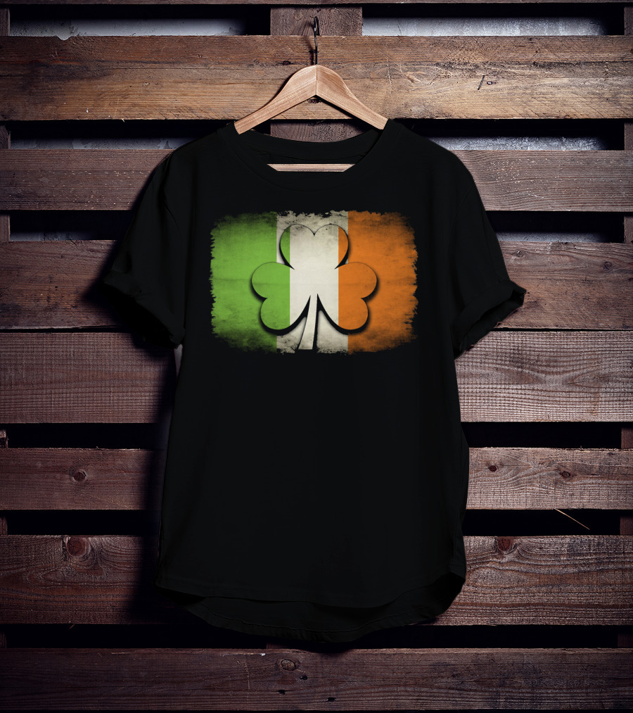 Irish Shamrock Flag Tricolor Emblem T-Shirt