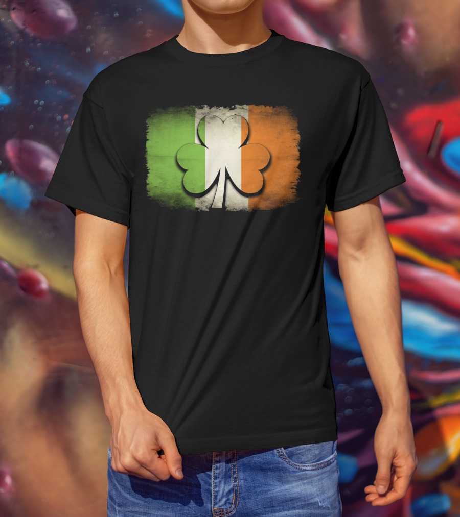 Irish Shamrock Flag Tricolor Emblem T-Shirt