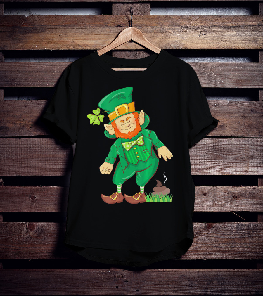 St Paddy Pooping Leprechaun Funny Saint Patrick's Day Humor T-Shirt
