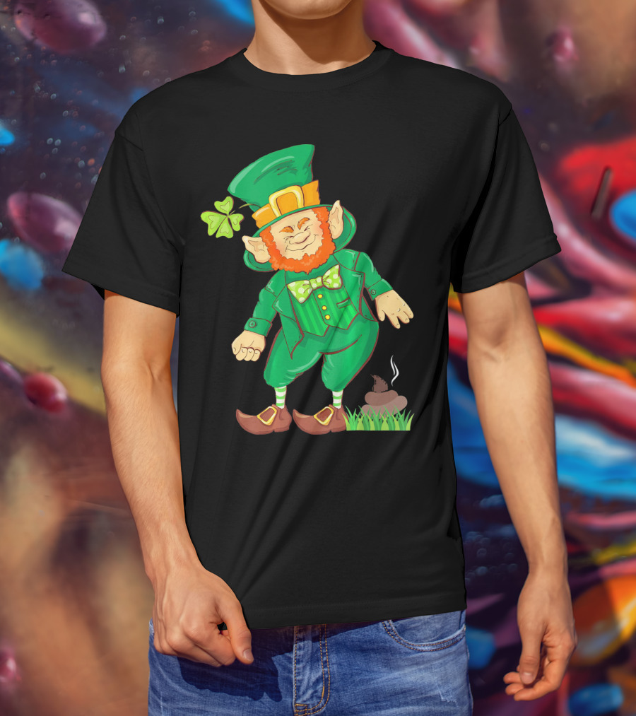 St Paddy Pooping Leprechaun Funny Saint Patrick's Day Humor T-Shirt