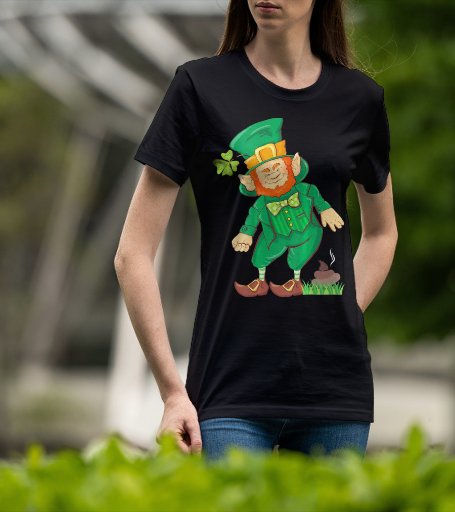 St Paddy Pooping Leprechaun Funny Saint Patrick's Day Humor T-Shirt