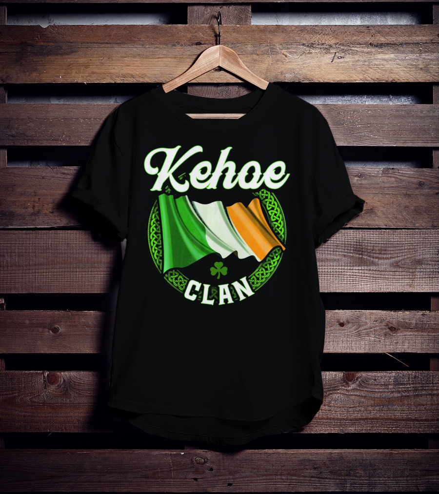 Kehoe Clan Irish Last Name Ireland Flag Shamrock T-Shirt