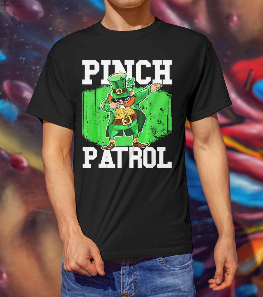 Pinch Patrol St Patrick Dabbing Leprechaun T-Shirt