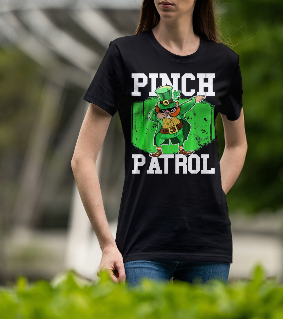 Pinch Patrol St Patrick Dabbing Leprechaun T-Shirt
