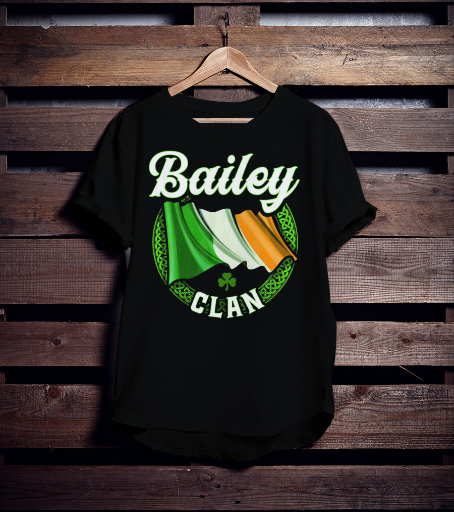 Bailey Clan Irish Flag Shamrock T-Shirt