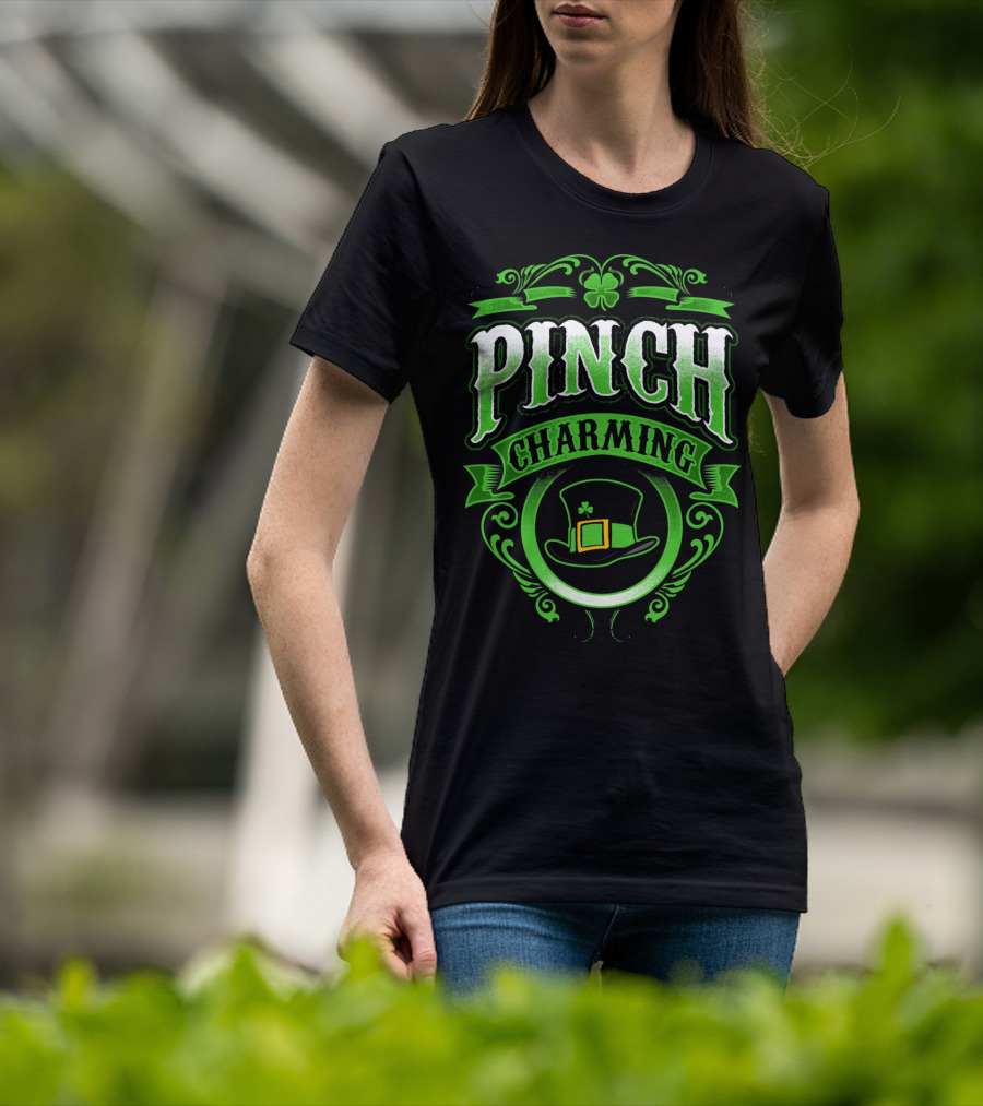 Pinch Charming Saint Patricks Day Hat Clover T-Shirt