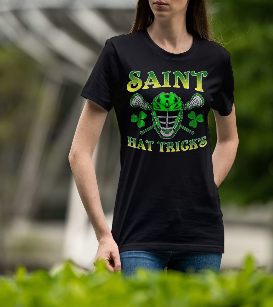 Saint Hat Trick's Funny Lacrosse Irish St Patricks T-Shirt