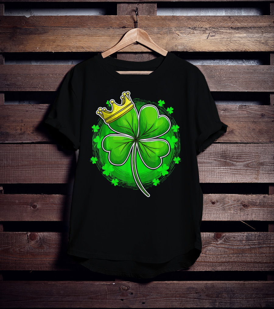 Irish King Queen Shamrock Crown St Patrick's Day Clover T-Shirt