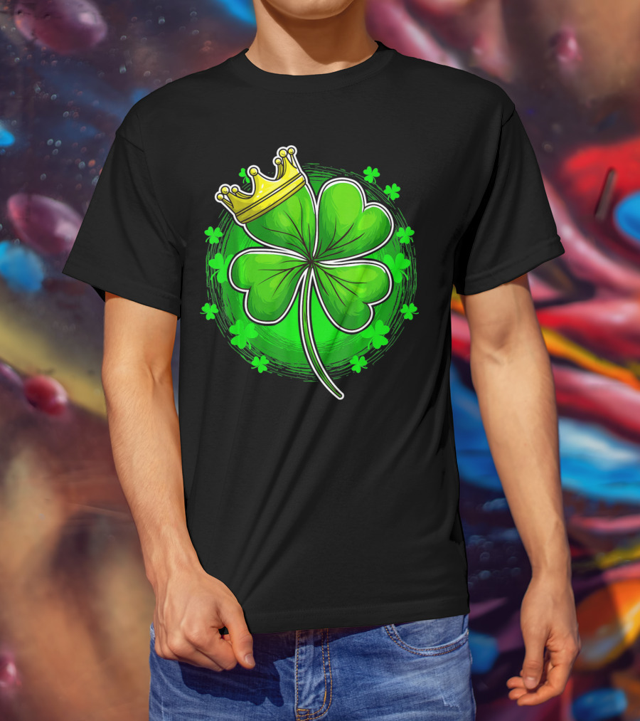 Irish King Queen Shamrock Crown St Patrick's Day Clover T-Shirt