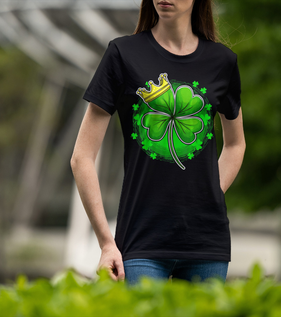 Irish King Queen Shamrock Crown St Patrick's Day Clover T-Shirt