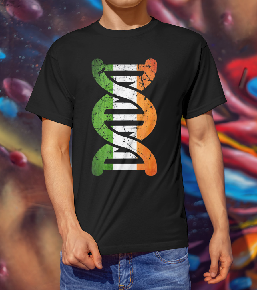 Irish Flag DNA Symbol Heritage T-Shirt
