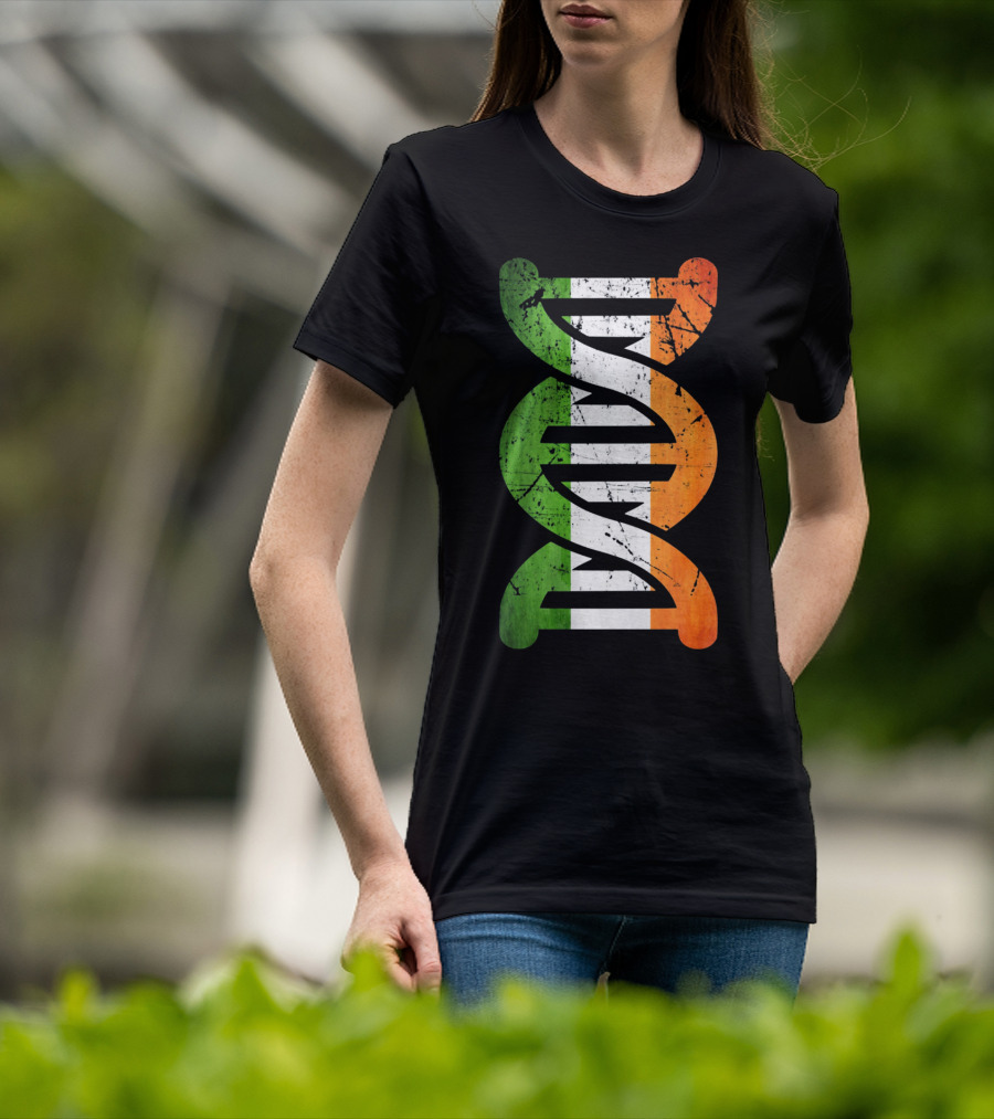 Irish Flag DNA Symbol Heritage T-Shirt