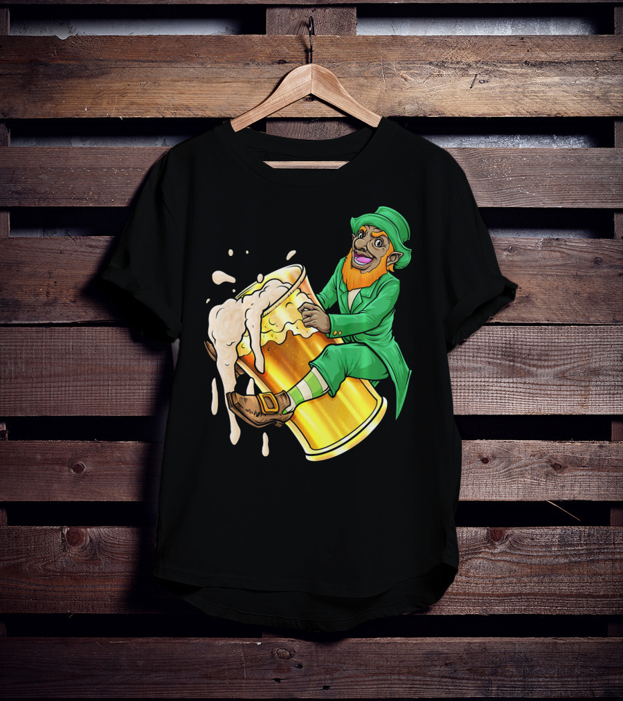 Black Leprechaun Beer African Amer T-Shirt