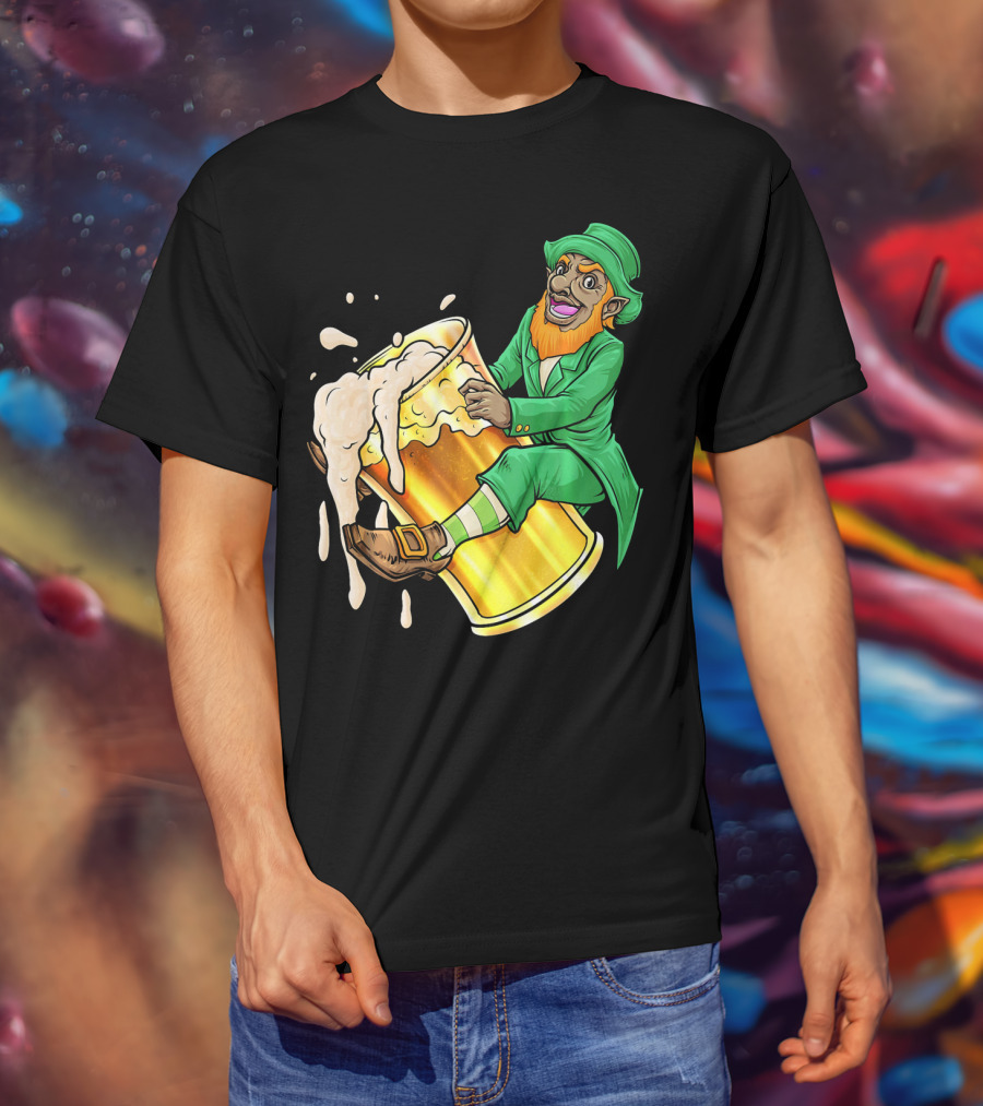 Black Leprechaun Beer African Amer T-Shirt