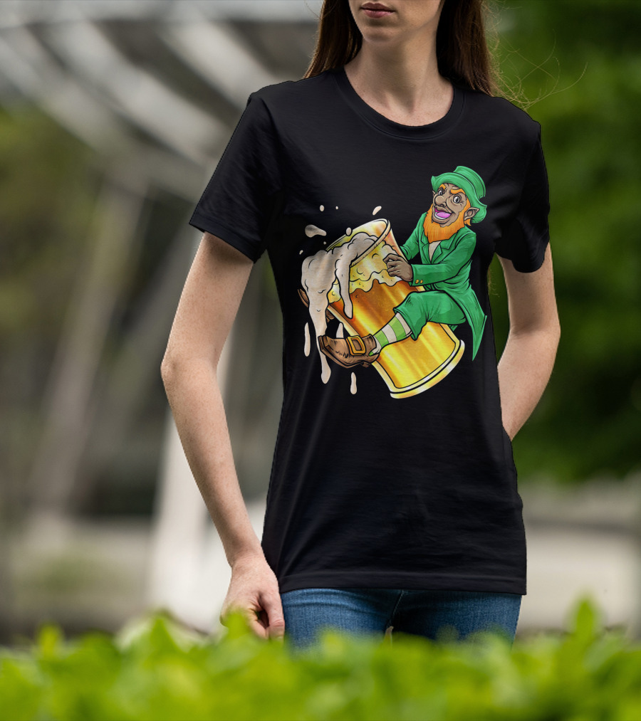 Black Leprechaun Beer African Amer T-Shirt