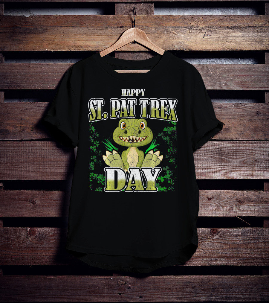 Happy St. Pat T Rex Day Funny St Patrick's Day T-Shirt