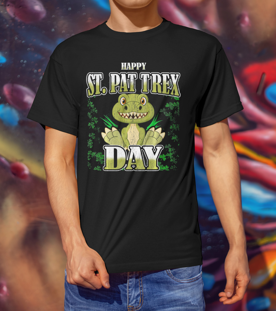 Happy St. Pat T Rex Day Funny St Patrick's Day T-Shirt