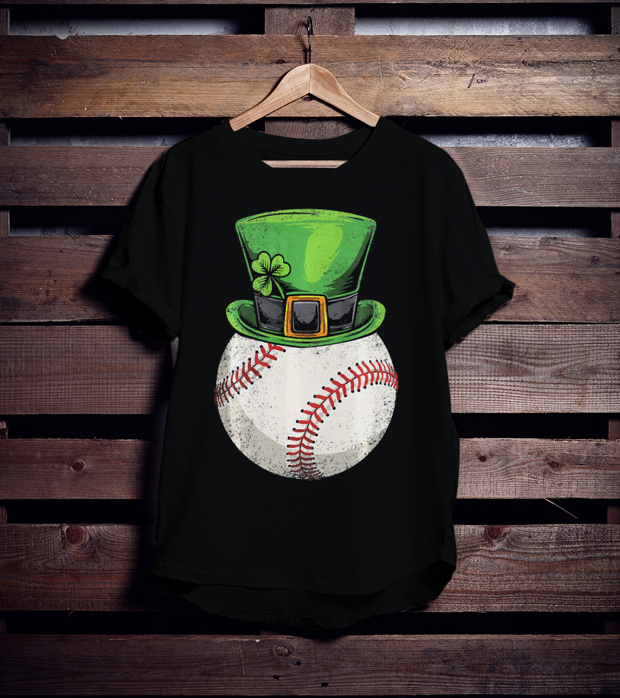 St Patricks Baseball Leprechaun Shamrock Hat T-Shirt