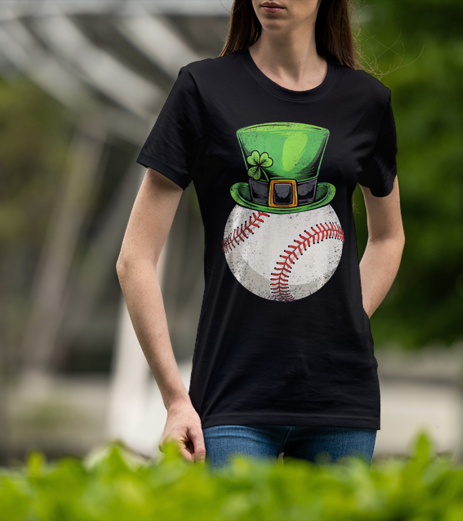 St Patricks Baseball Leprechaun Shamrock Hat T-Shirt