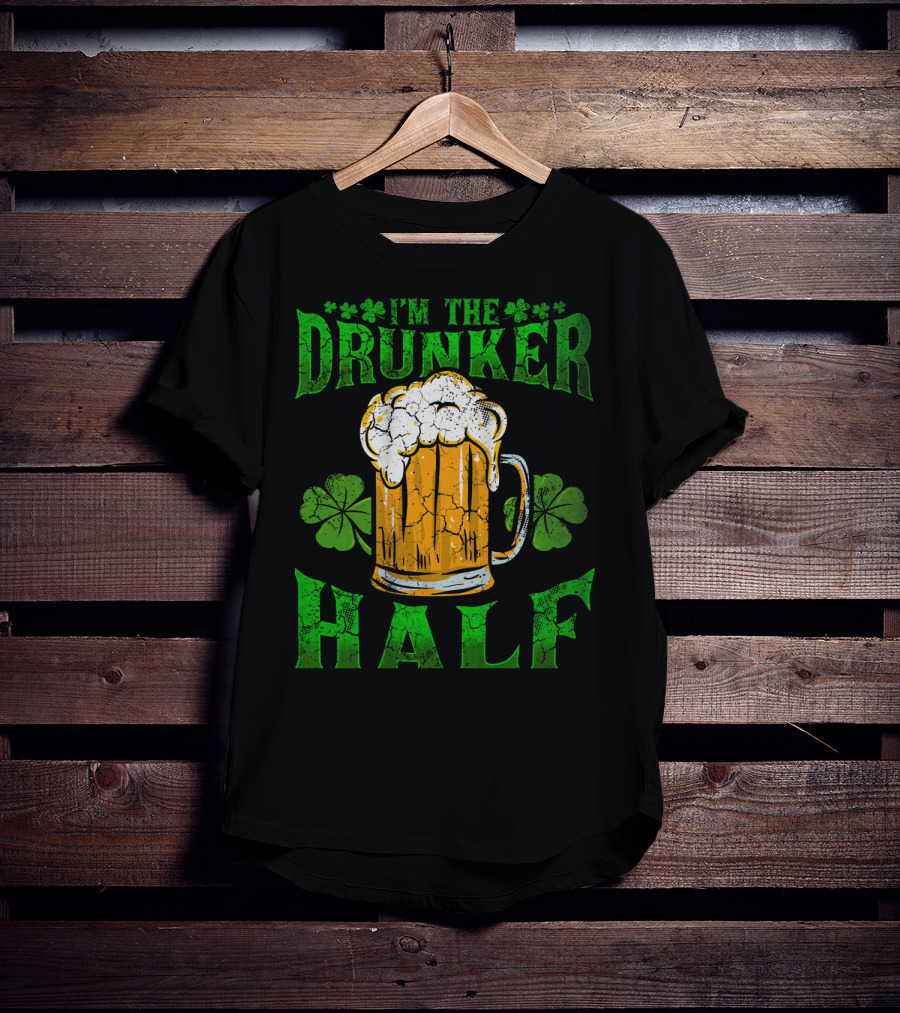I'm The Drunker Half Beer Mug Shamrocks T-Shirt